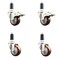 Service Caster 3 Inch 316SS Maroon Poly Swivel 1-1/4 Inch Stem Caster Lock Brake SCC, 2PK SS316TTLEX20S314-PPUB-MRN-2-S-2-114 - alternate 1